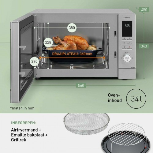 Mikrobølgeovn med grill Panasonic NN-CD88QSEPG, 34 l, 1300 W
