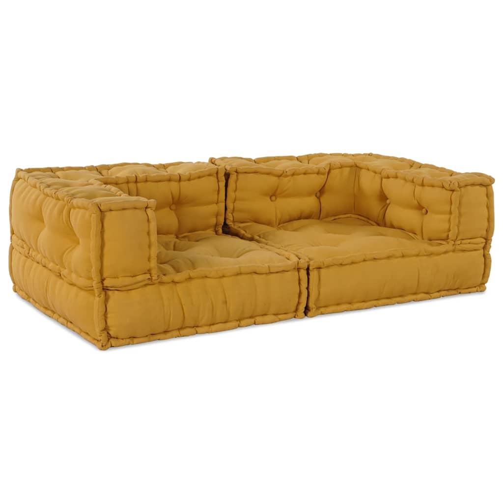 2-personers modulsofa stof 140x70x36 gul