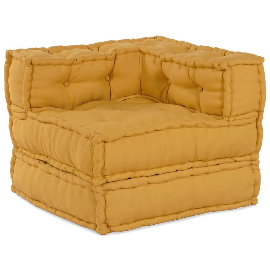 Modulpuf stof 70x70x54 gul