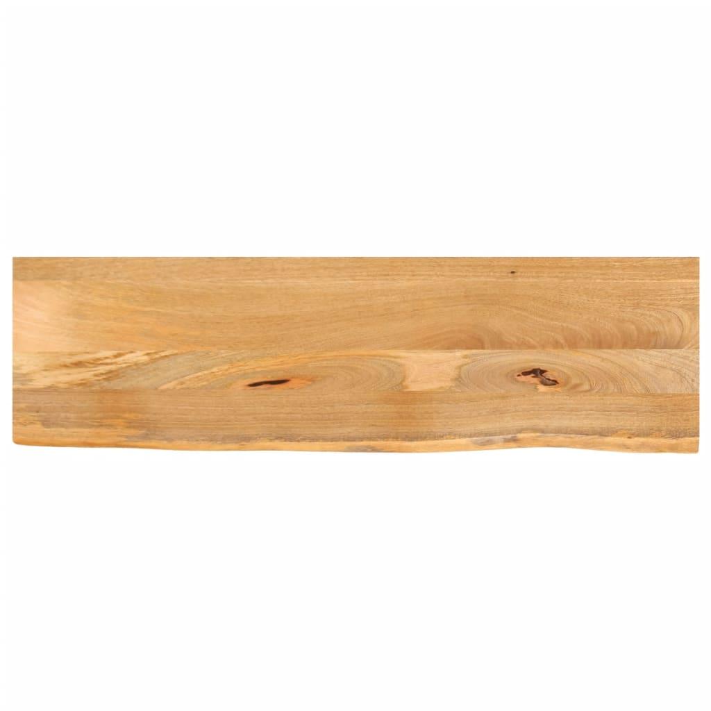 Bordplade i massivt mangotræ 120 x 40 x 2,5 cm med naturlig kant