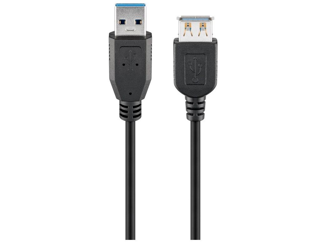 USB 3.0 forlænger kabel 2 m - Goobay, USB-A han til USB-A hun, sort billede
