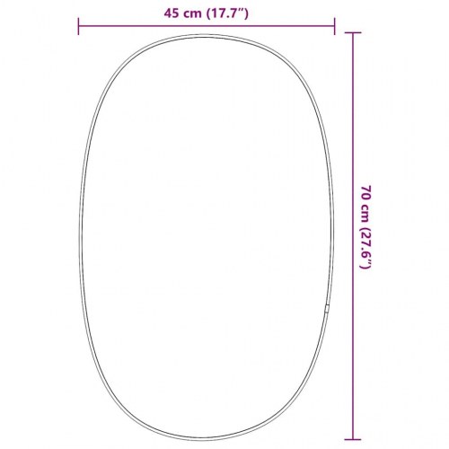 Vægspejl 70x45 cm sort