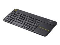 Trådløst tastatur Logitech K400 Plus med touchpad – US International, sort