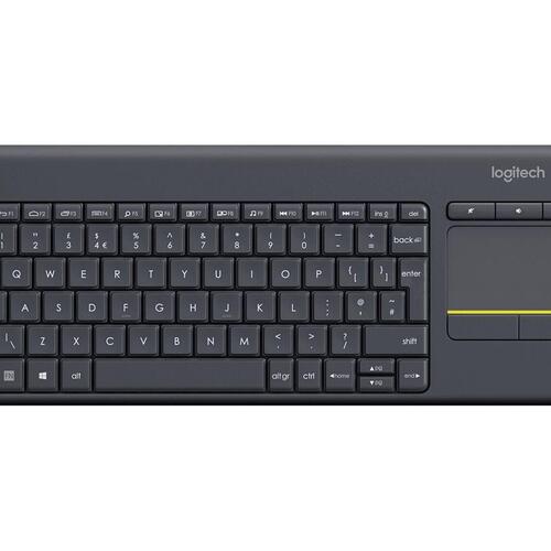 Trådløst tastatur Logitech K400 Plus med touchpad – US International, sort