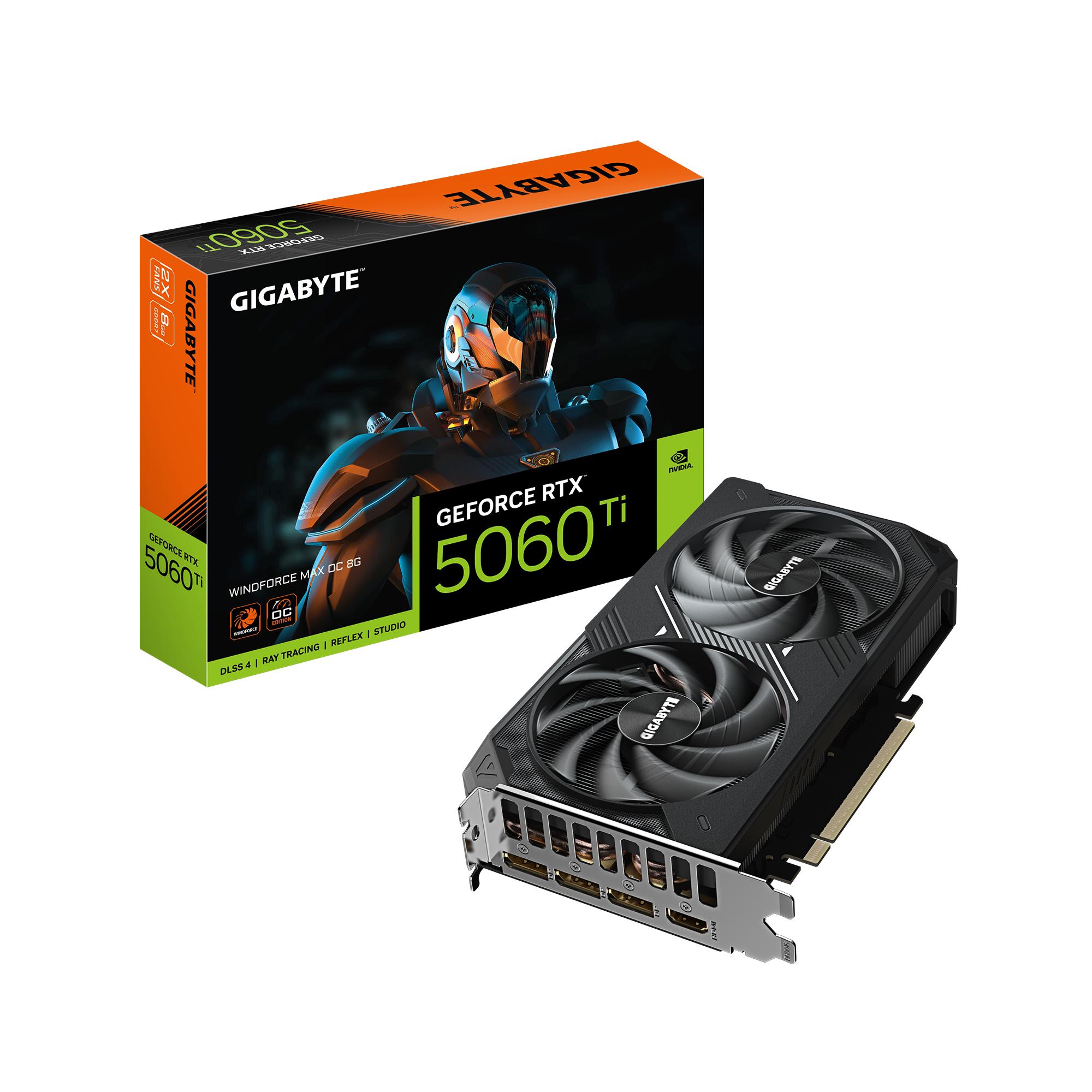Grafikkort Gigabyte GeForce RTX 5060 Ti Windforce Max OC 8GB billede