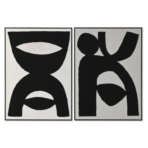 Vægkunst sæt - abstrakte malerier, træ og lærred, 2 stk (103 × 143 cm og 102,6 × 142,6 cm)