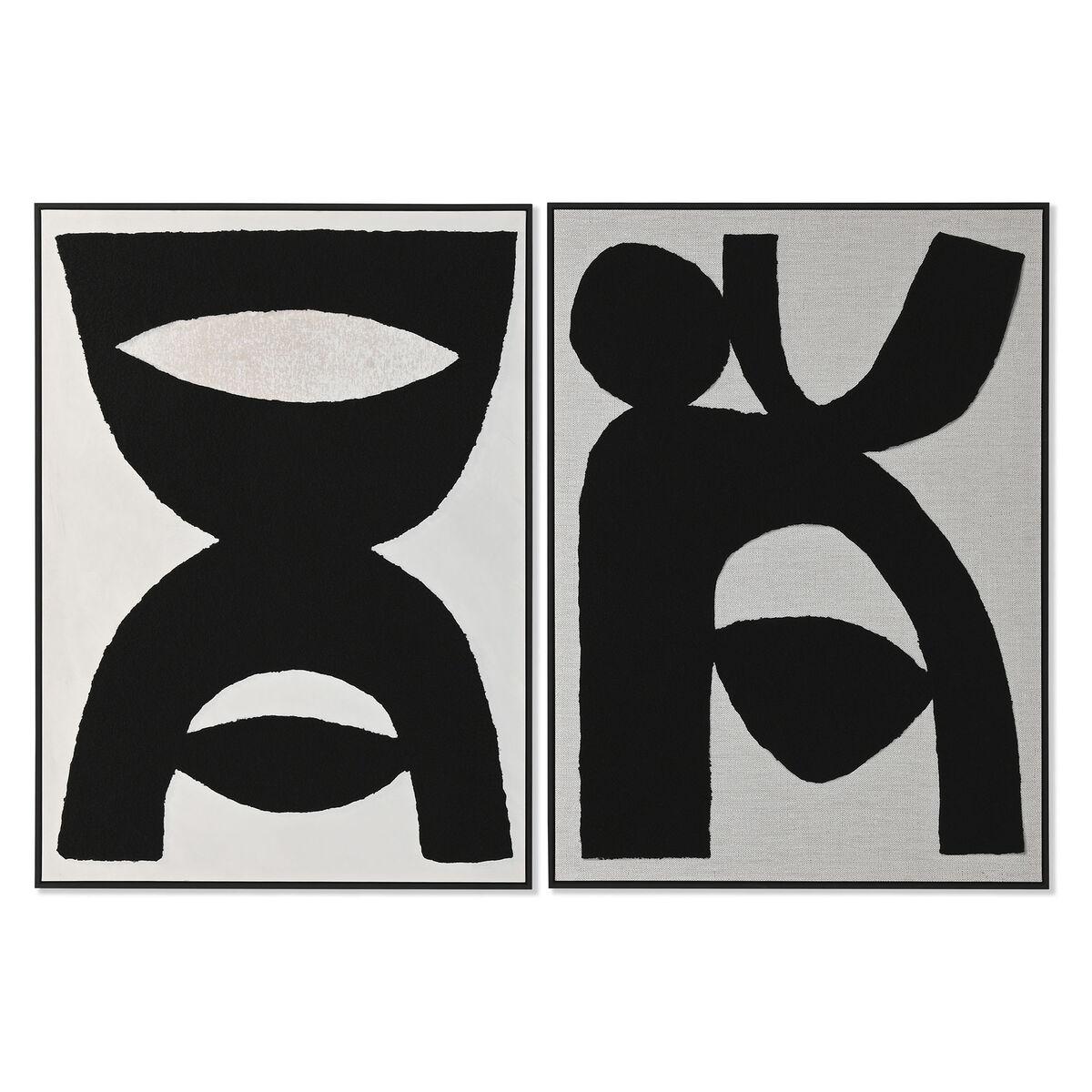 Vægkunst sæt - abstrakte malerier, træ og lærred, 2 stk (103 × 143 cm og 102,6 × 142,6 cm)