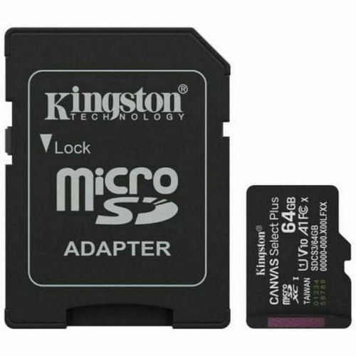 MicroSD-hukommelseskort Kingston 64 GB med SD-adapter