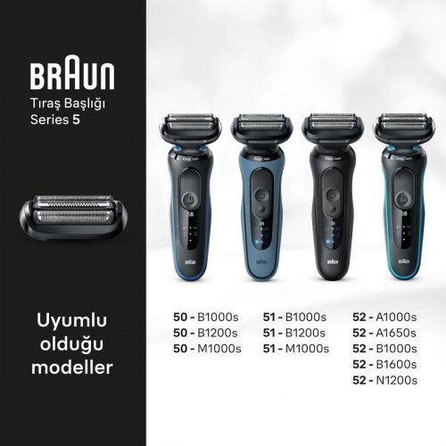 Barberhoved Braun Series 5 54B - sort