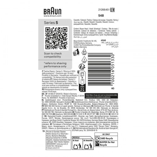 Barberhoved Braun Series 5 54B - sort