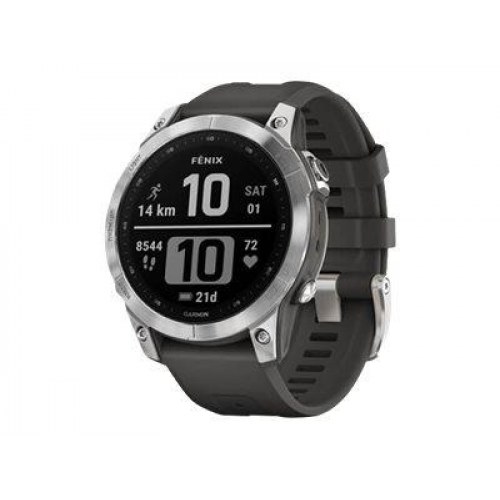 Sportsur Garmin fēnix 7 47 mm – sølv/grafit (silikonerem)