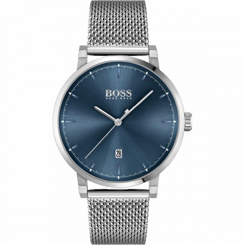 Herreur Hugo Boss - armbåndsur til mænd, Ø 42 mm, blå skive