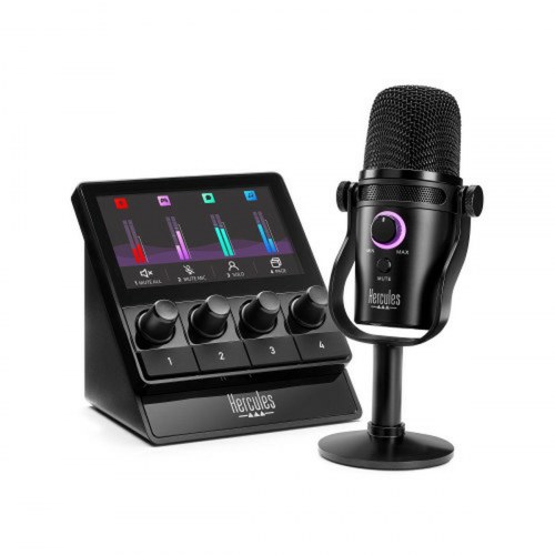 Streaming lydmixerkit Hercules - sort med mikrofon (USB 2.0)