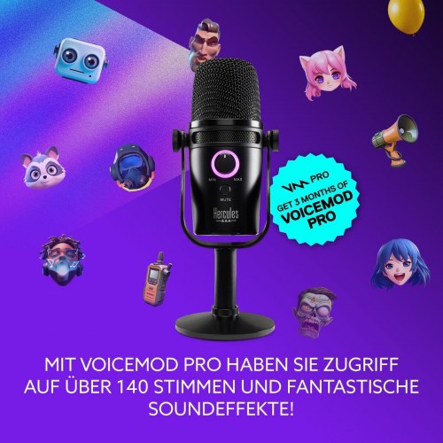 Streaming lydmixerkit Hercules - sort med mikrofon (USB 2.0)