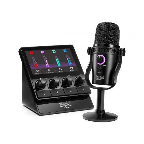 Streaming lydmixerkit Hercules - sort med mikrofon (USB 2.0)
