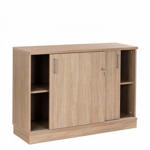 Skydedørsskab til kontor – EP Xtra, 2x2 rum, antracit