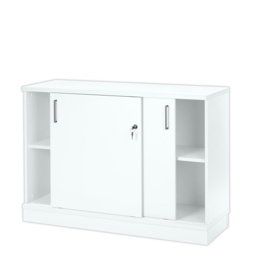 Skydedørsskab til kontor – EP Xtra, 2x2 rum, antracit