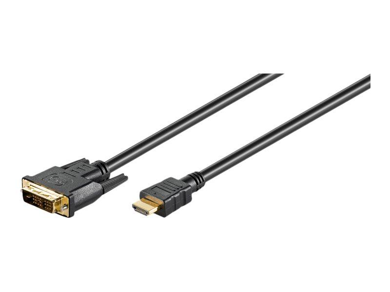 HDMI til DVI-D kabel 1 m – Goobay (sort, single-link)