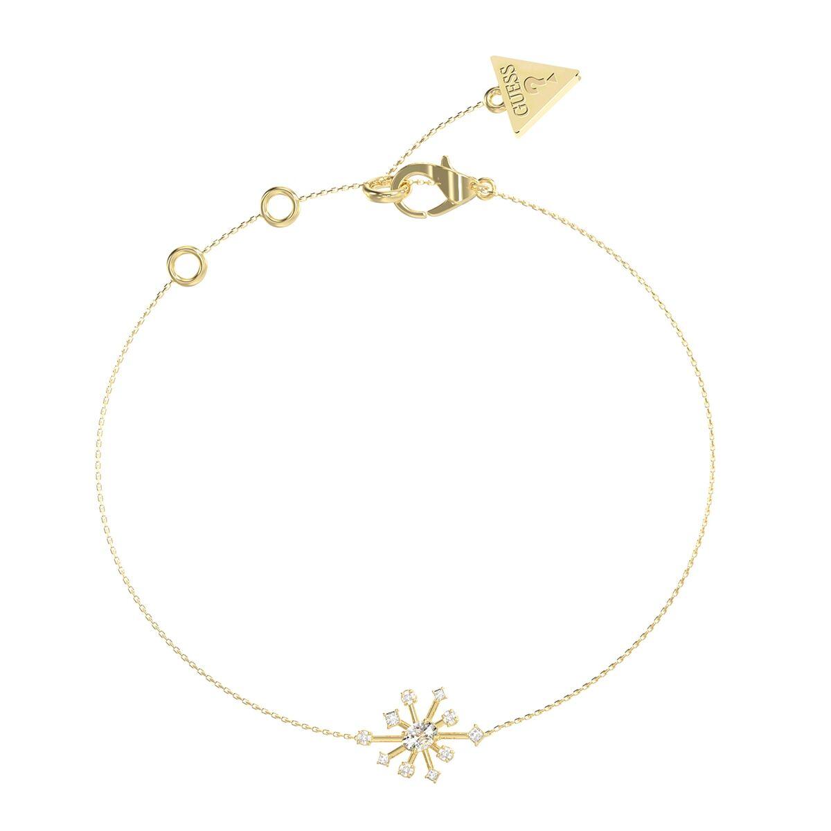 Armbånd dame Guess - elegant guldlook med snefnugvedhæng