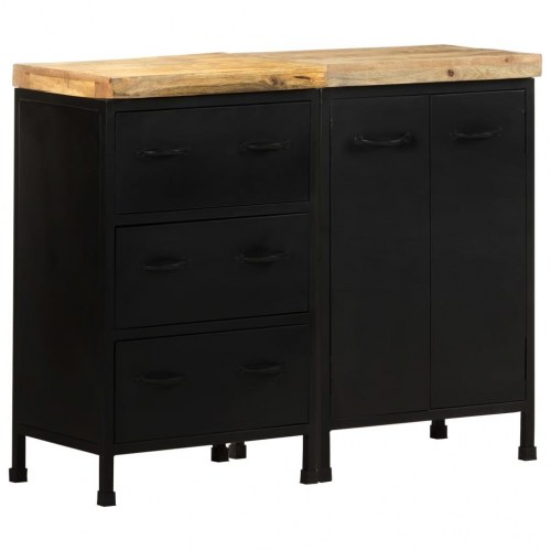 Skænk med 3 skuffer og 2 låger ru mangotræ