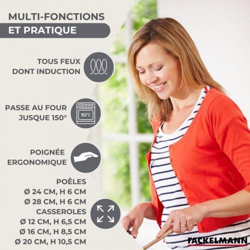 Gryde- og pandesæt Fackelmann - komplet køkkengrejssæt