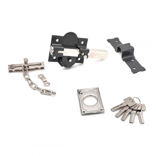 Sikkerhedslås til dør Micel - overflademontering, stål, grå, 50 mm