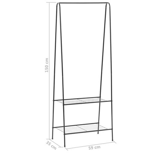 Tøjstativ 59 x 35 x 150 cm sort (OUTLET A)