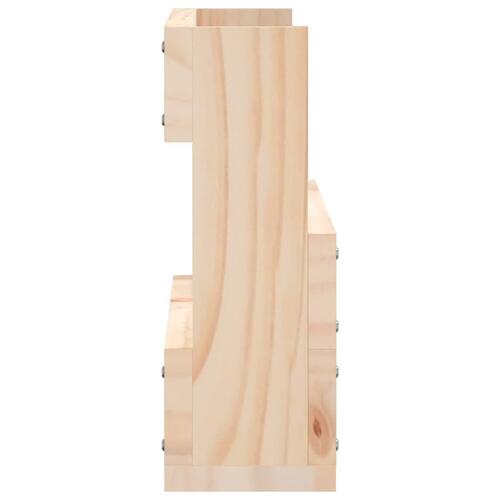 Væghængte skohylder 2 stk. 59x9x23 cm massivt fyrretræ (OUTLET A)