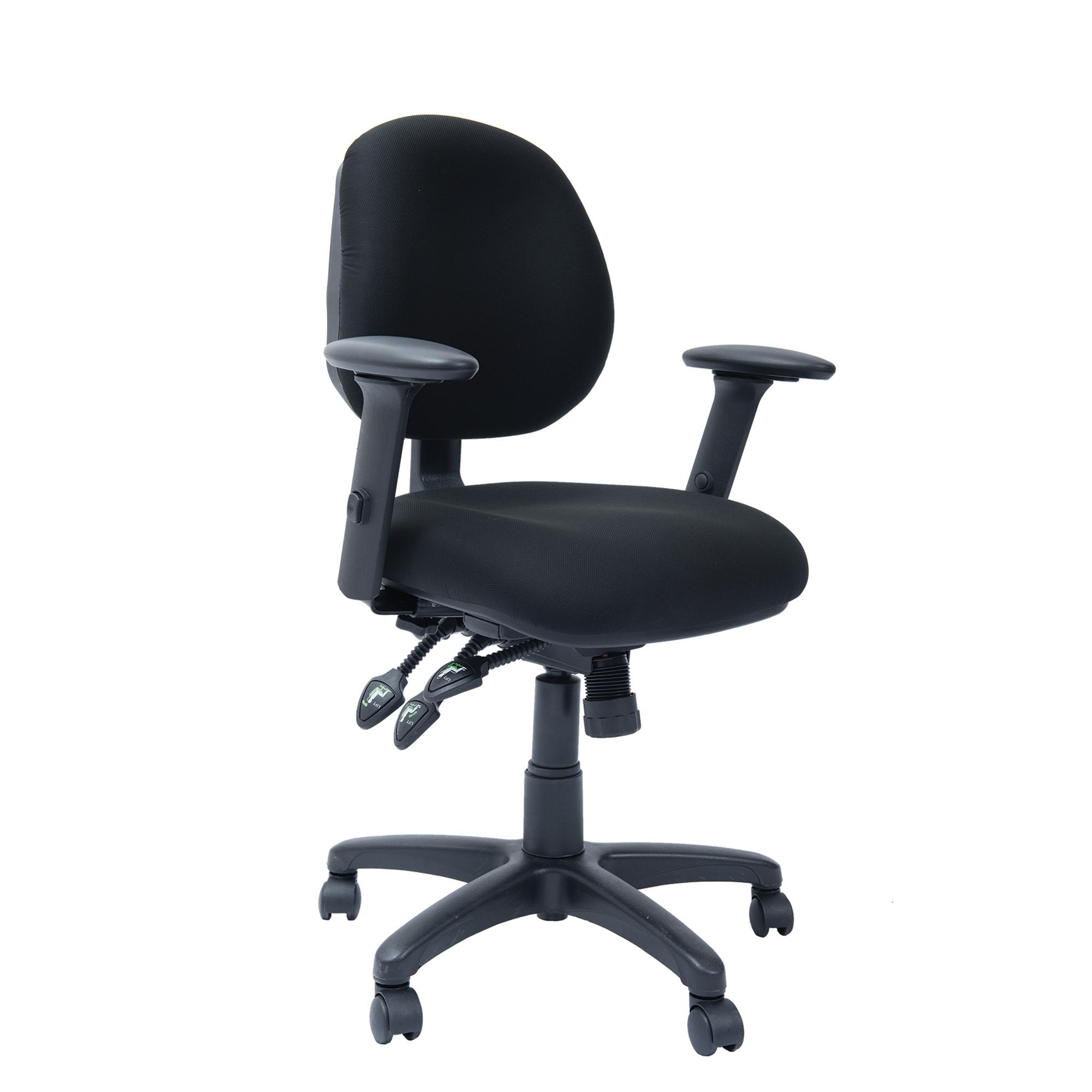 Kontorstol Kangaroo, sort med armlæn