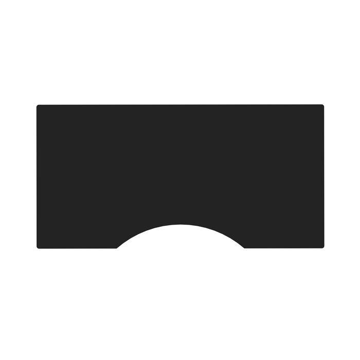 Bordplade til hæve-sænkebord med centerbue – 90×180 cm, sort linoleum