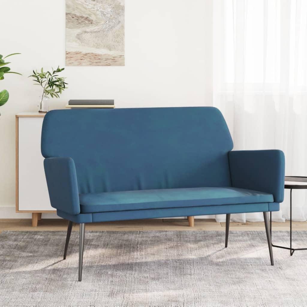bænk 108x79x79 cm velour blå