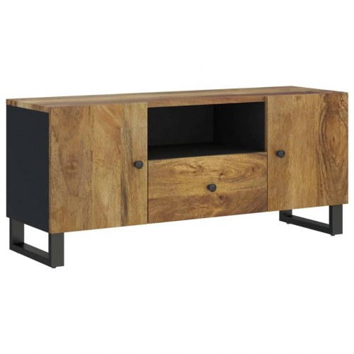 Tv-bord i massivt mangotræ og konstrueret træ - 105 × 33,5 × 46 cm