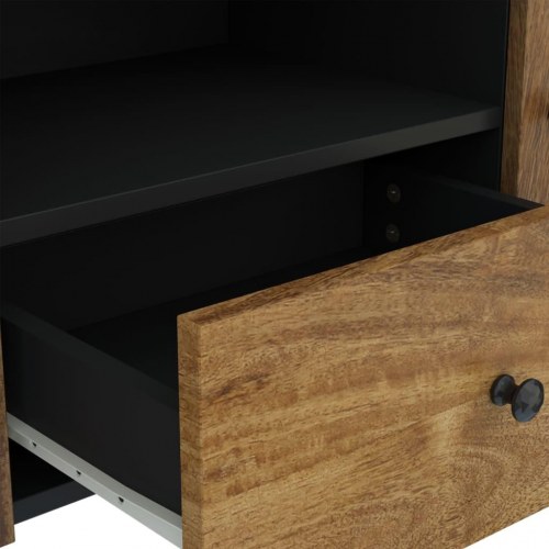 Tv-bord i massivt mangotræ og konstrueret træ - 105 × 33,5 × 46 cm