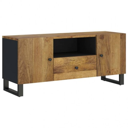 Tv-bord i massivt mangotræ og konstrueret træ - 105 × 33,5 × 46 cm