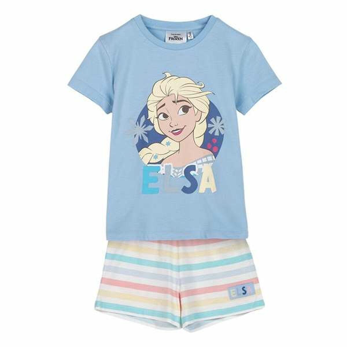 Pige pyjamas Frozen - Elsa, kortærmet t-shirt og shorts, 7 år