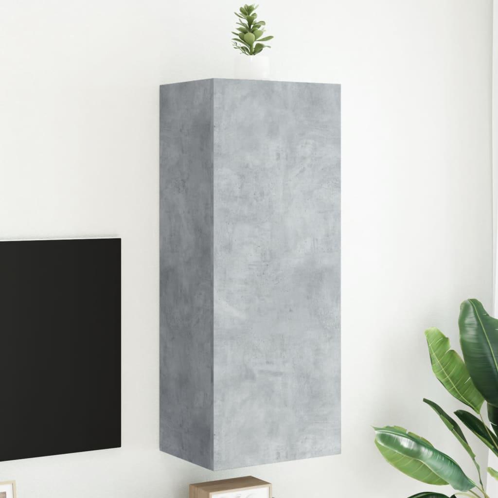 Væghængt tv-bord 40,5x30x102 cm konstrueret træ betongrå
