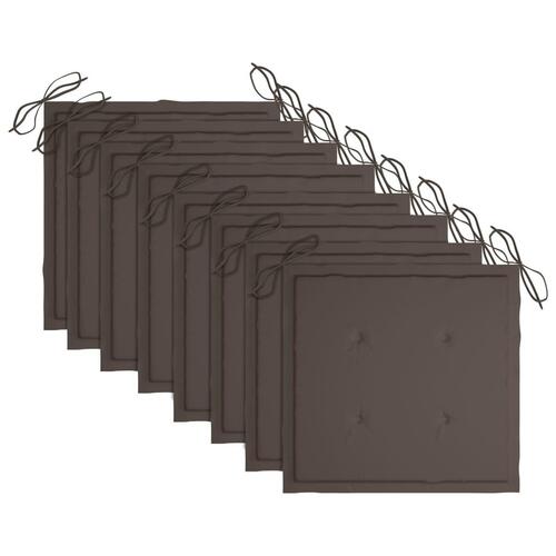 Foldbare havestole 8 stk. med hynder massivt akacietræ