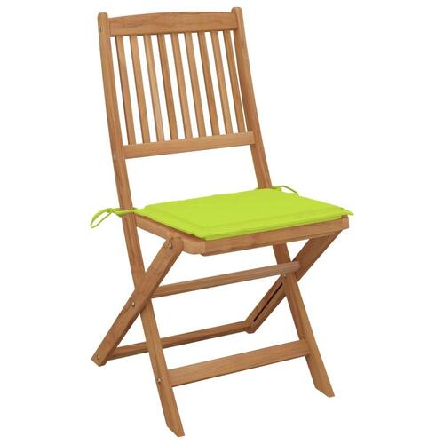 Foldbare havestole 8 stk. med hynder massivt akacietræ