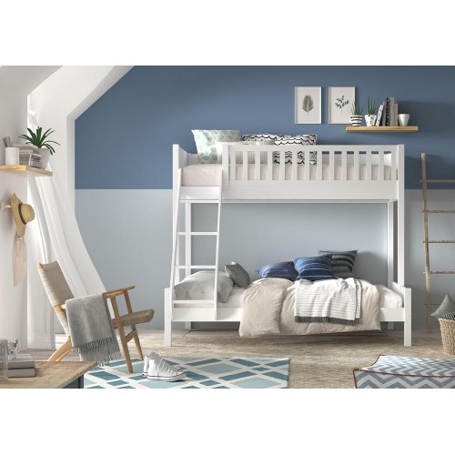 Køjeseng Scott familieseng 140x200 + 90x200 – hvid