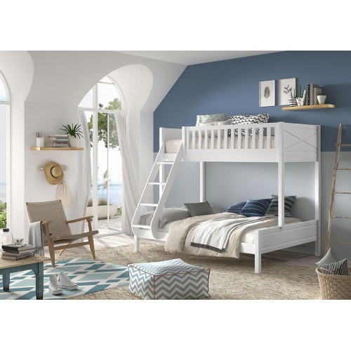 Køjeseng Scott familieseng 140x200 + 90x200 – hvid