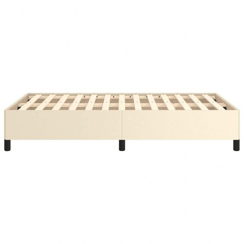 Sengeramme i kunstlæder 120 x 190 cm - cremefarvet