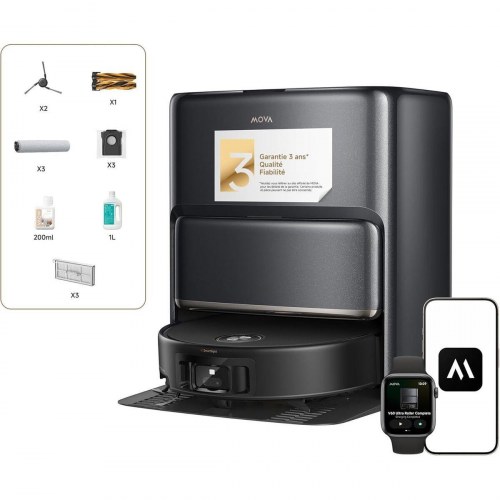 MOVA robotstøvsuger - 6400 mAh, HEPA-filter, 56 dB - Sort