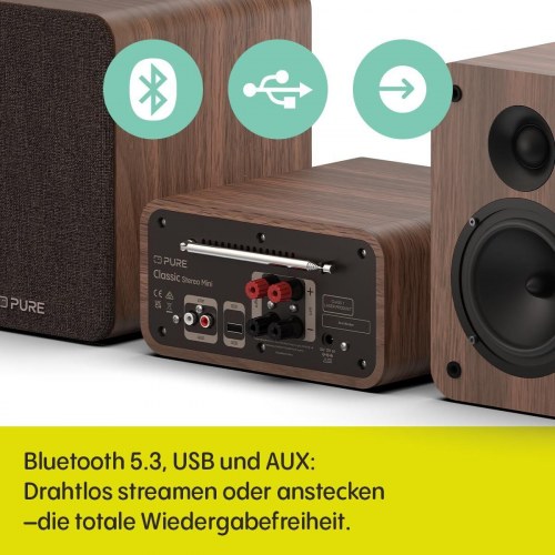 Musikanlæg Pure Classic Stereo Mini - brun