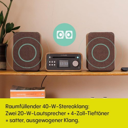 Musikanlæg Pure Classic Stereo Mini - brun