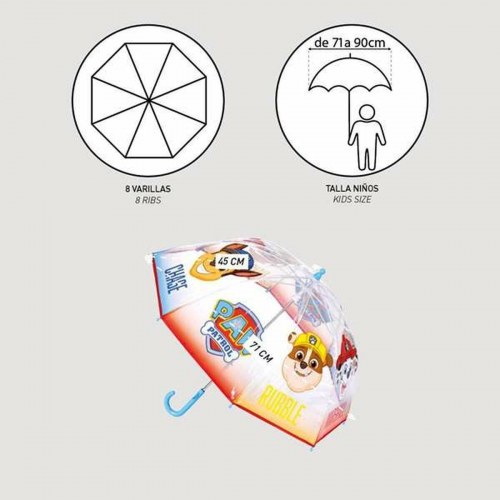 The Paw Patrol børneparaply - boblemodel Ø 71 cm, længde 45 cm