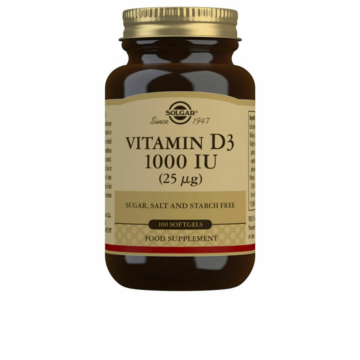 Solgar D3-vitamin 25 mcg softgel (1000 i.u.) - 100 kapsler