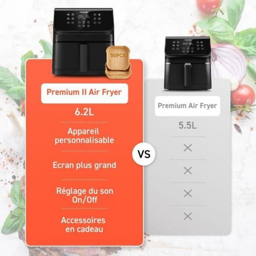 Airfryer Cosori Premium II Chef Edition - sort, 1700 W, 6,2 l