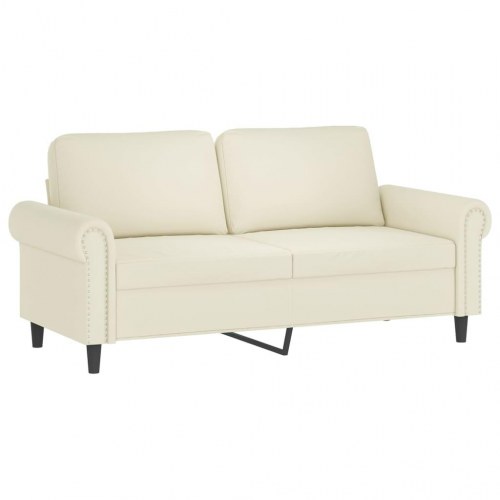 Sofasæt i velour - 2 dele med hynder, cremefarvet