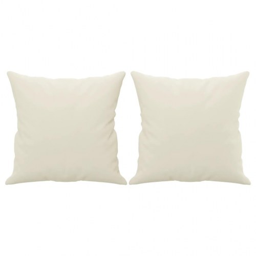 2-personers sofa i velour med pyntepuder - cremefarvet, sædebredde 120 cm