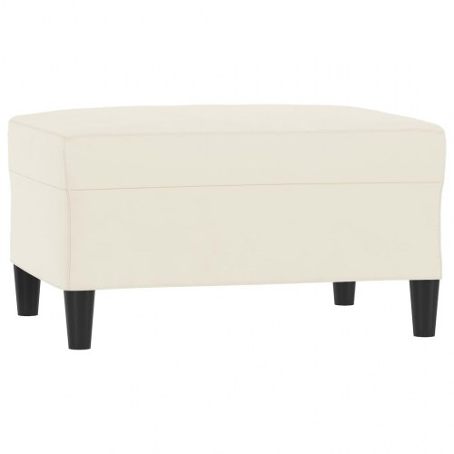 Sofasæt i velour med puder - 3 dele, cremefarvet